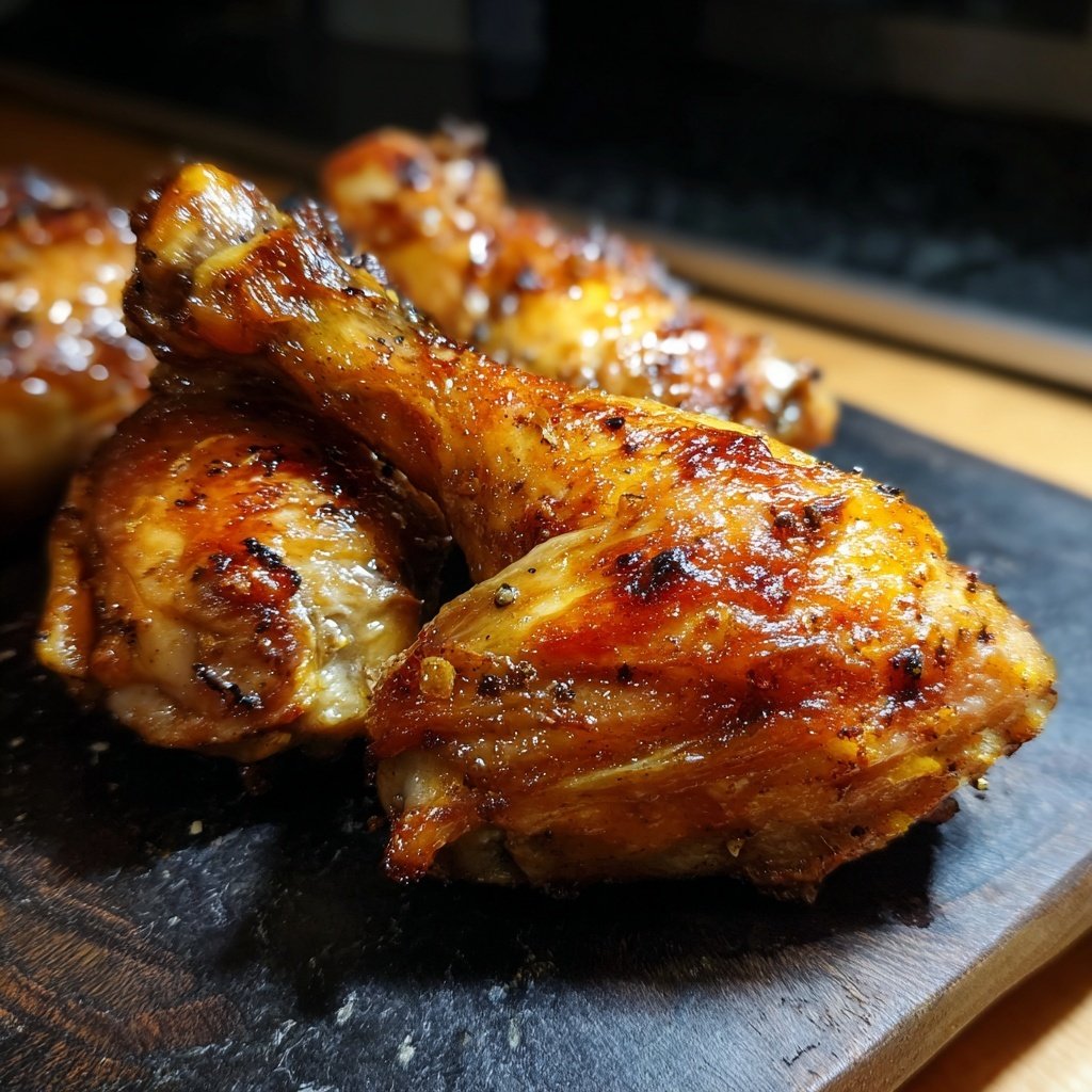 Gebackene Hühnchenkeulen mit Knoblauch