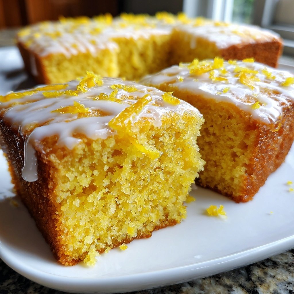 Zitronenkuchen mit Zitronenabrieb