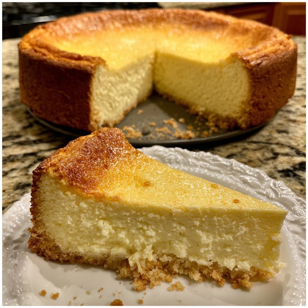 Käsekuchen mit Keksboden