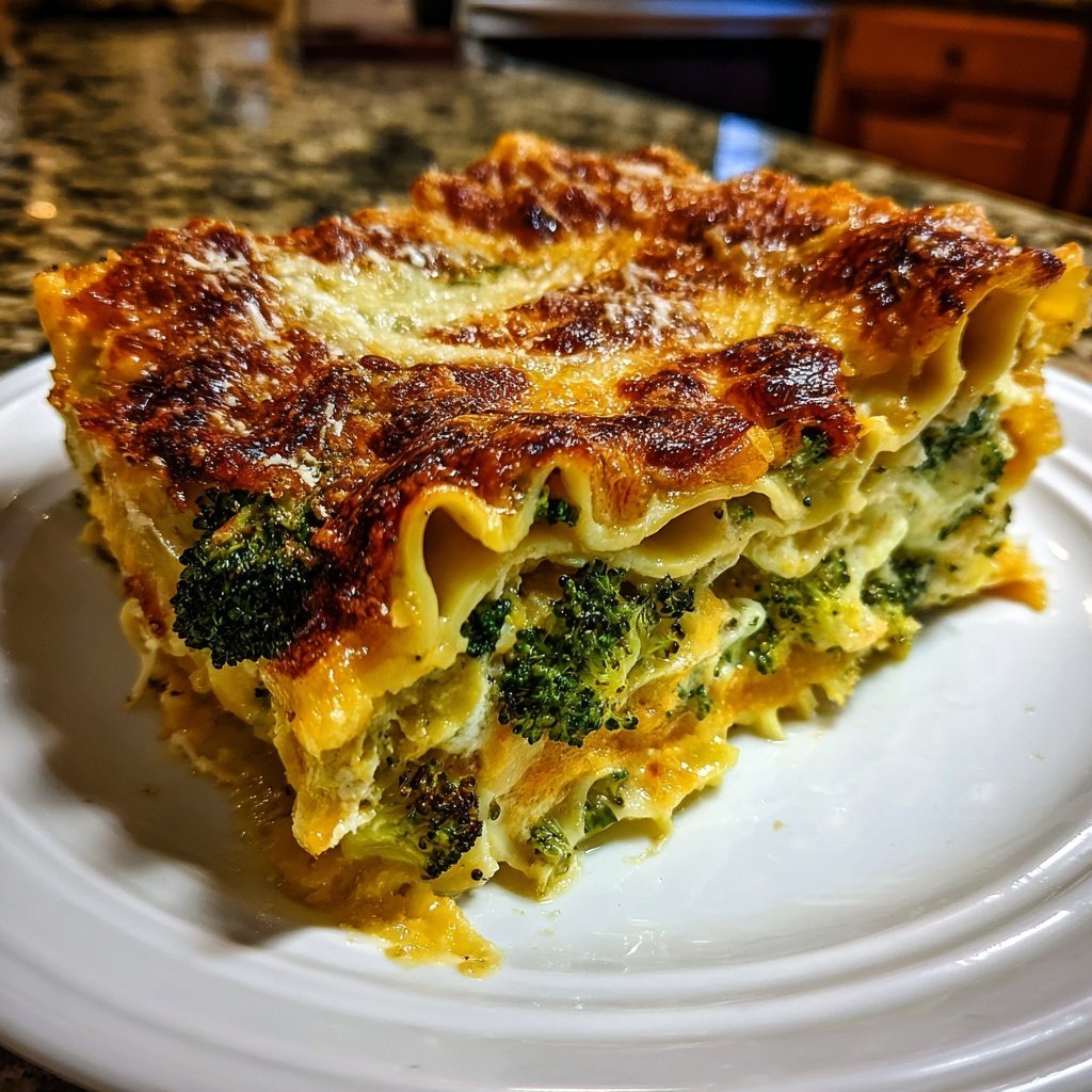 Lasagne mit Brokkoli und Cheddar