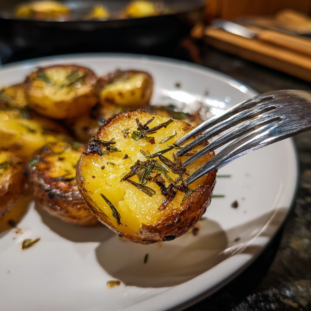 Mittagessen mit Ofenkartoffeln